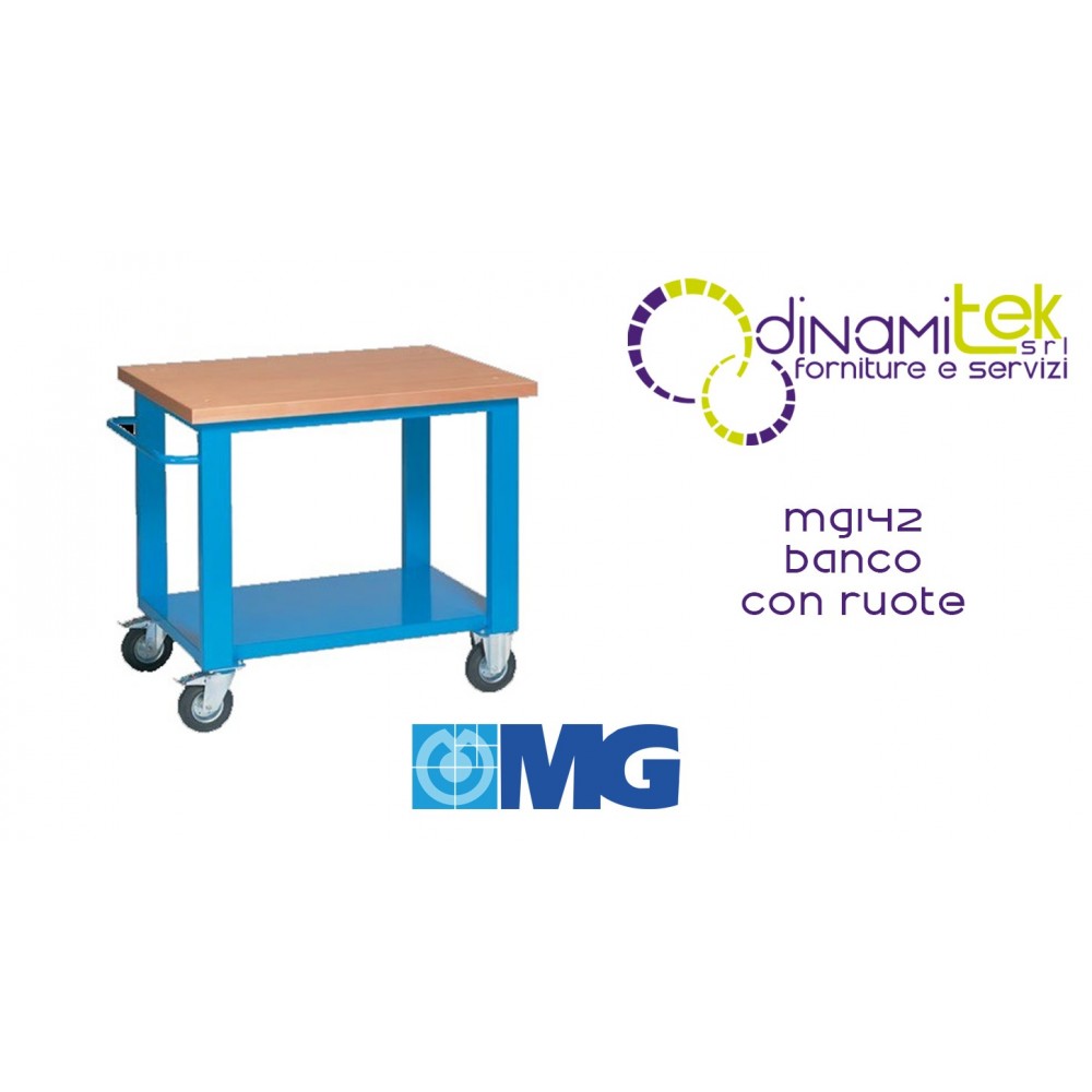 MG142 BANC SUR ROULETTES PLATEAU EN BOIS MM 1000X700X905H MG MG SERIES Dinamitek 1