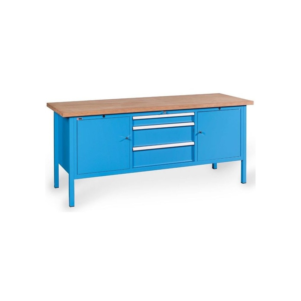 BX200 06 WOODEN COUNTERTOP 3 DRAWERS 36X27 UE 2 DOORS WITH INTERNAL SHELF MM 2000X700X870H MG SERIE BX Dinamitek 2