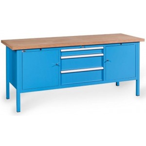 BX200 06 WOODEN COUNTERTOP 3 DRAWERS 36X27 UE 2 DOORS WITH INTERNAL SHELF MM 2000X700X870H MG SERIE BX Dinamitek 2