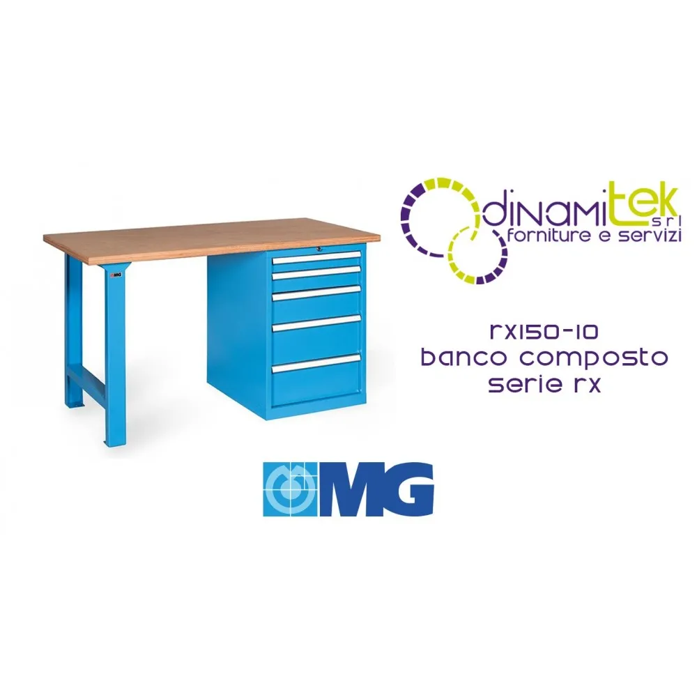RX150 10 ENCIMERA MODULAR DE MADERA 5 CAJONES MM 1500X700X865H SERIE MG RX Dinamitek 1