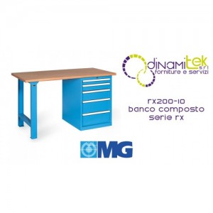 RX200 10 ENCIMERA MODULAR DE MADERA 5 CAJONES MM 2000X700X865H MG SERIES RX Dinamitek 1