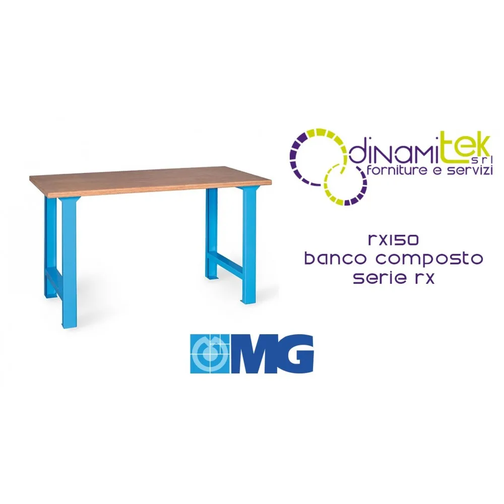 BANCO MODULAR RX150 CON TABLERO DE MADERA MM 1500X700X865H SERIE MG RX Dinamitek 1