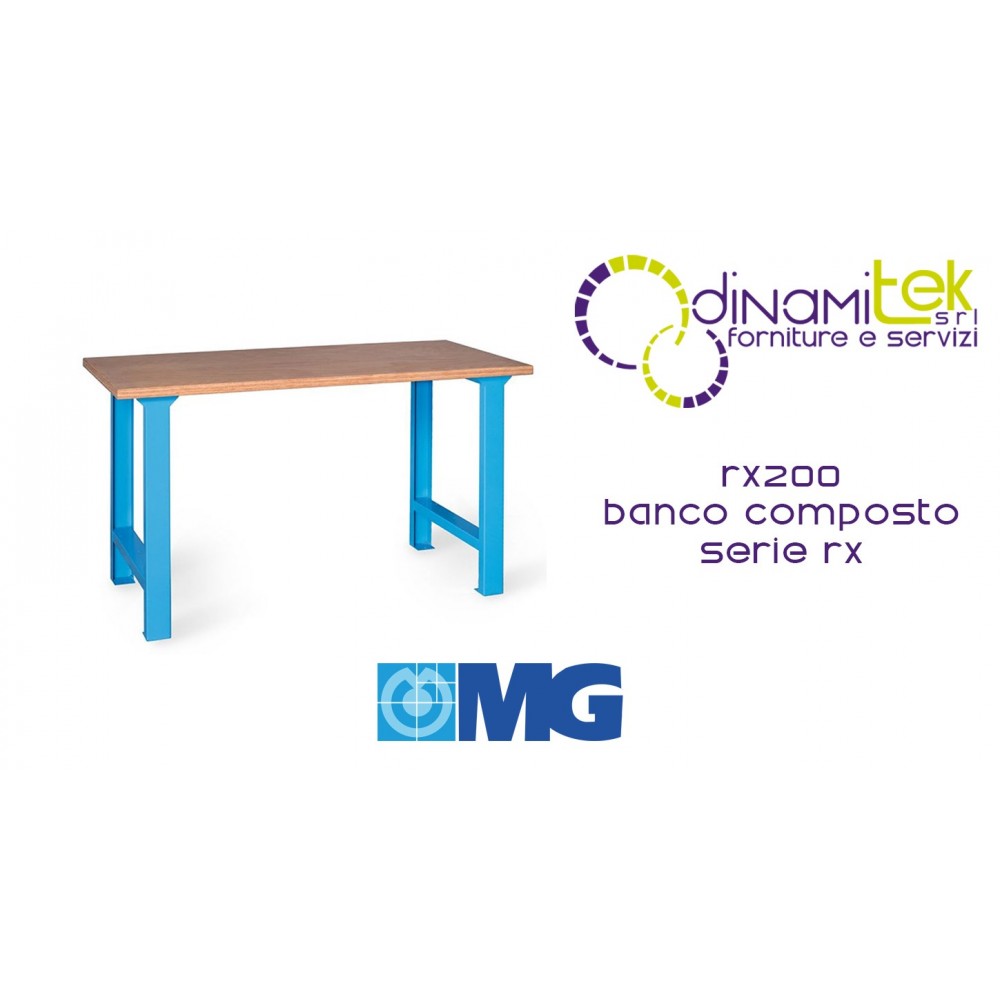 RX200 MODULAR BENCH WITH WOODEN TOP MM 2000X700X865H MG SERIES RX Dinamitek 1