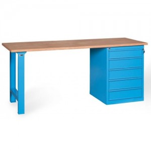 XL150 10 BANCO DE TRABAJO MODULAR TAPA DE MADERA 5 CAJONES MM 1500X700X865H SERIE MG XL Dinamitek 2