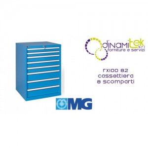 RX100 82 TOOL CHEST 8 FULLY EXTRACTABLE DRAWERS MM 717X640X1000H MG MIDI-RX LINE Dinamitek 1
