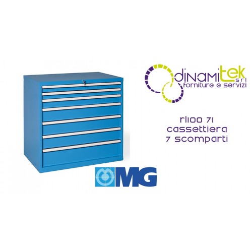 RL100 71 WERKZEUGKASTEN 7 VOLL HERAUSZIEHBARE SCHUBLADEN MM 1023X640X1000H MG MIDI-RL LINIE Dinamitek 1