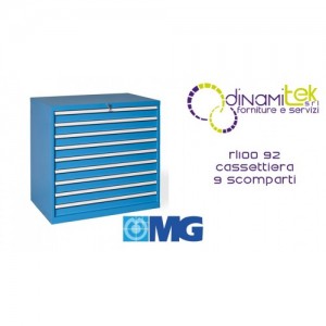 RL100 92 COFFRE à OUTILS 9 TIROIRS ENTIèREMENT EXTRACTIBLES MM 1023X640X1000H MG LIGNE MIDI-RL Dinamitek 1
