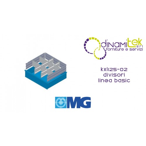 KXL125 02 SEPARADORES PARA CAJONES MM 125 CON 2 SEPARADORES RANURADOS Y 6 SEPARADORES TRANSVERSALES MG BASIC LINE Dinamitek 1