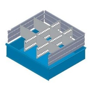 KXL125 02 DIVIDERS FOR DRAWERS MM 125 WITH 2 SLOTTED DIVIDERS AND 6 TRANSVERSAL DIVIDERS MG BASIC LINE Dinamitek 2