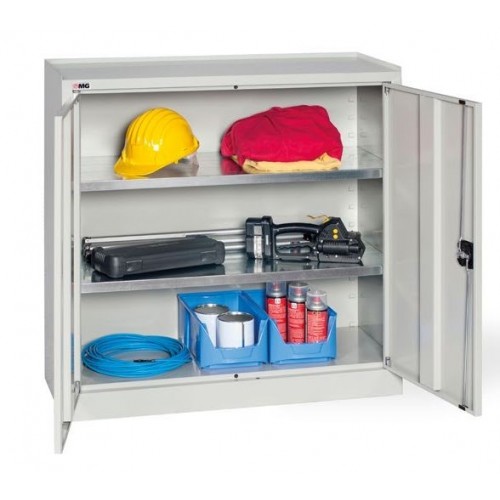 MG203 ARMOIRE AVEC PORTES à SERRURE à TIGE AVEC 4 TABLETTES GALVANISéES RéGLABLES MM 1000X400X1000H MG Dinamitek 2