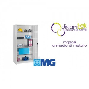 MG208 ARMARIO CON PUERTAS CON CERRADURA DE VARILLA CON 4 ESTANTES REGULABLES GALVANIZADOS MM 1000X400X2000H MG Dinamitek 1