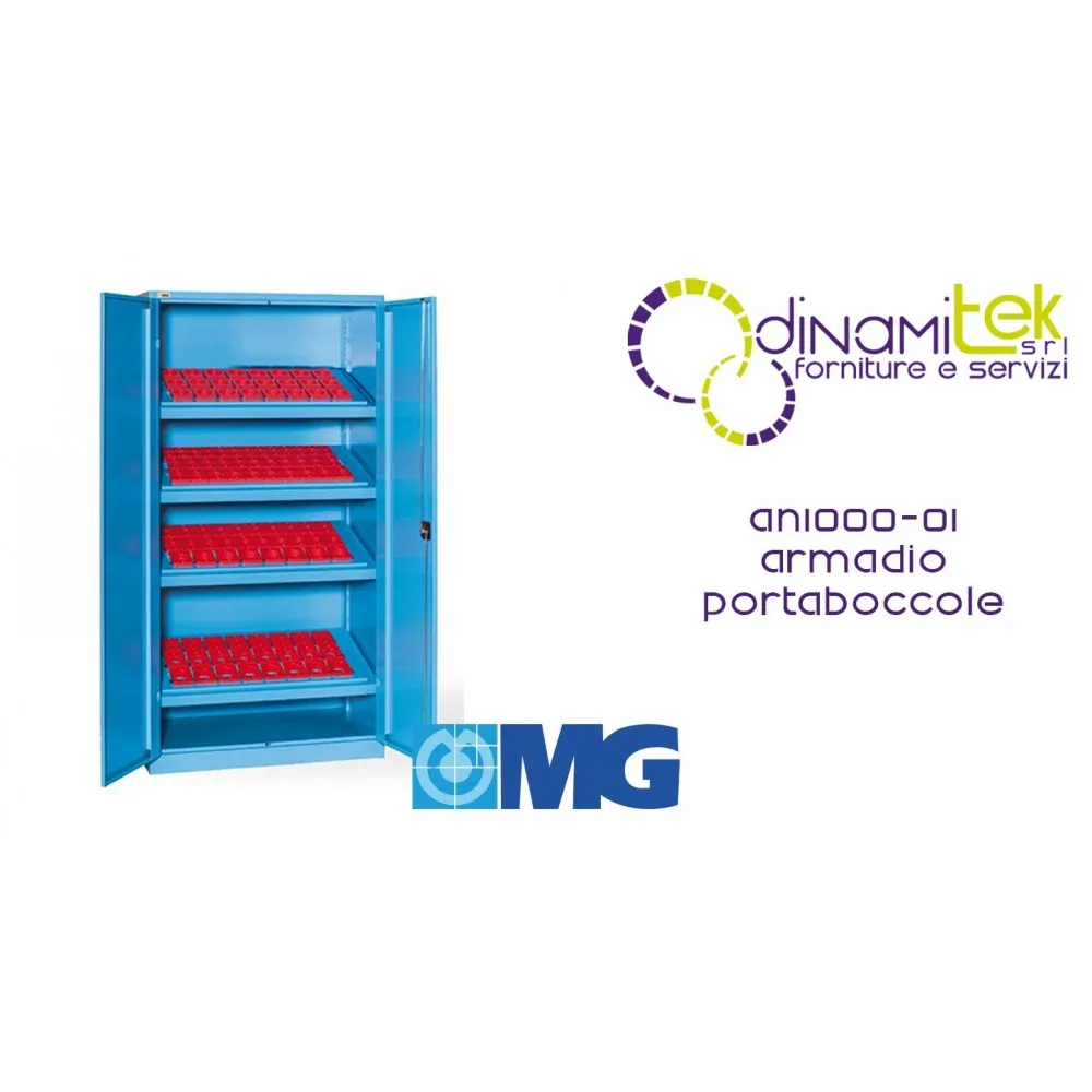 AN1000 01 ARMARIO CON PUERTAS CON 4 MARCOS PARA CASQUILLOS (CASQUILLOS EXCLUIDOS) MM 1023X555X2000H MG Dinamitek 1