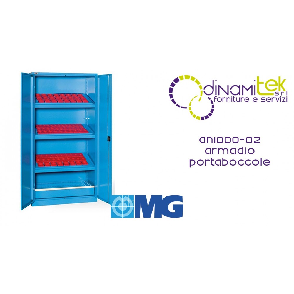 AN1000 02 ARMARIO CON PUERTAS CON 3 MARCOS PARA CASQUILLOS (CASQUILLOS EXCLUIDOS) Y CAJóN MM 1023X555X2000 MG Dinamitek 1