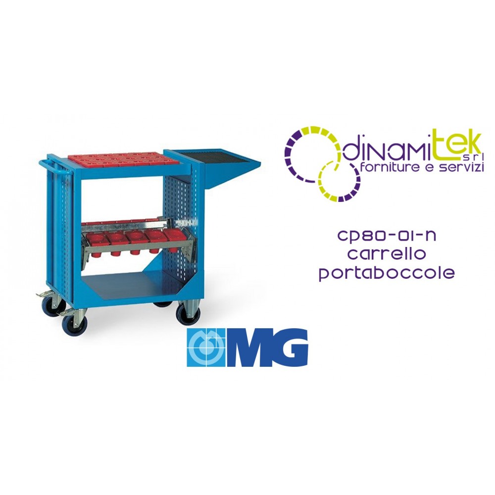 CHARIOT PORTE-OUTILS CP80 01N AVEC TABLETTE ET CADRES POUR COUSSINETS (COUSSINETS EXCLUS) MM 745X510X870H MG Dinamitek 1