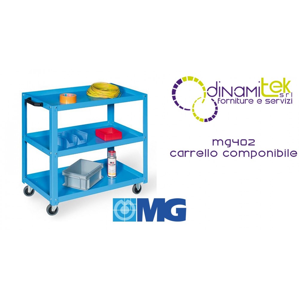 MG402 MODULARER WAGEN MIT 3 REGALEN MM 800X450X800H MG Dinamitek 1