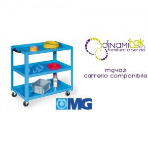 MG402 MODULARER WAGEN MIT 3 REGALEN MM 800X450X800H MG Dinamitek 1