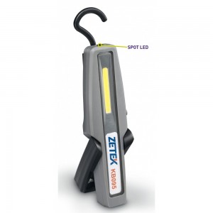 KB095 LAMPADA RICARICABILE TASCABILE CON COB LED(2W) + 1 W SPOT LED. CON CARICABATTERIE 100-240V ZETEK Dinamitek 2