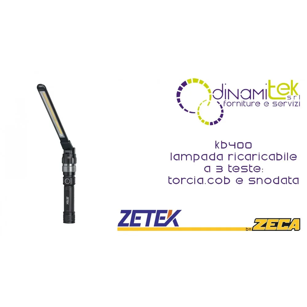 ZETEK KB400 LAMPADA RICARICABILE 3 TESTE Dinamitek 1