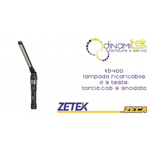 KB400 3-HEAD RECHARGEABLE LAMP: TORCH, COB AND JOINTED. WITH 100-240V ZETEK USB CHARGER Dinamitek 1