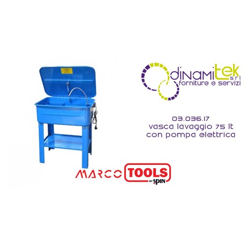 03.036.17 WORKSHOP WASHING TANK 75 LT WITH ELECTRIC PUMP SPIN Dinamitek 1