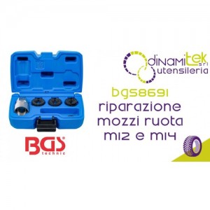 BGS TECHNIC BGS8691 UTENSILE DI RIPARAZIONE MOZZI RUOTA M12 E M14 Dinamitek 1