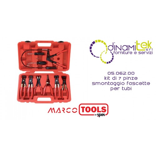 05.062.00 KIT OF 7 CLAMP DISASSEMBLY PLIERS FOR SPIN PIPES Dinamitek 1
