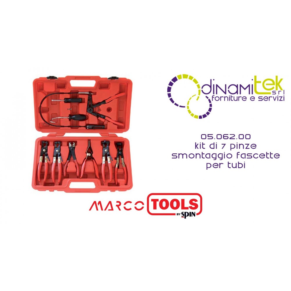 05.062.00 KIT OF 7 CLAMP DISASSEMBLY PLIERS FOR SPIN PIPES Dinamitek 1