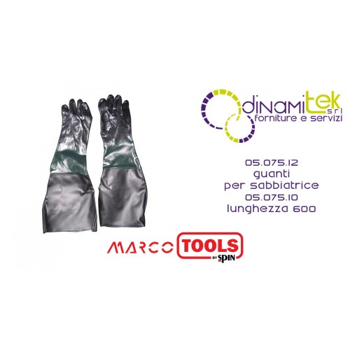 05.075.12 GUANTES PARA CHORRO DE ARENA 05.075.10 LONGITUD 600 MARCO TOOLS SPIN