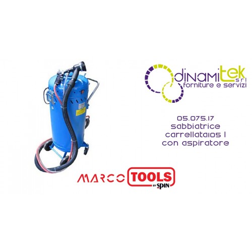 05.075.17 ARENADORA CON RUEDAS SPIN MARCO TOOLS 105 L CON ASPIRADOR Dinamitek 1