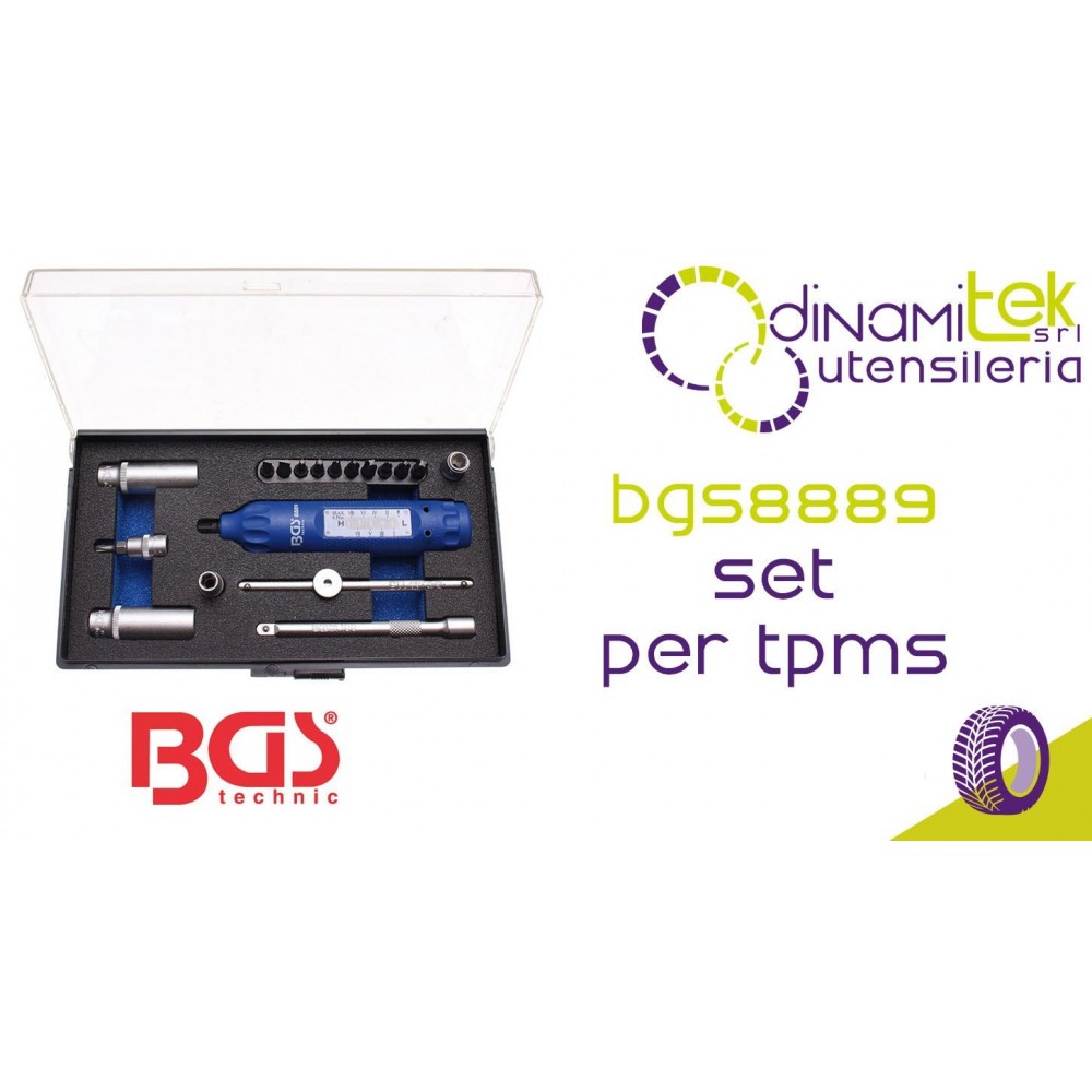 BGS TECHNIC BGS8889 SET PER TPMS SISTEMI MONITORAGGIO PRESSIONE PNEUMATICI Dinamitek 1
