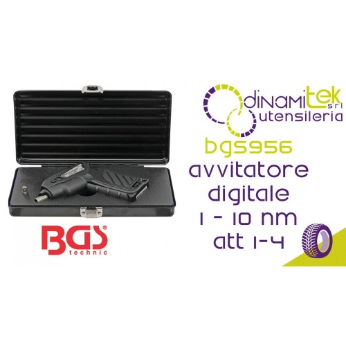 BGS TECHNIC BGS956 AVVITATORE DIGITALE 1 - 10 NM ATT 1-4 BGS TECHNIC PER INSTALLAZIONE SENSORI PRESSIONE PNEUMATICI Dinamitek 1
