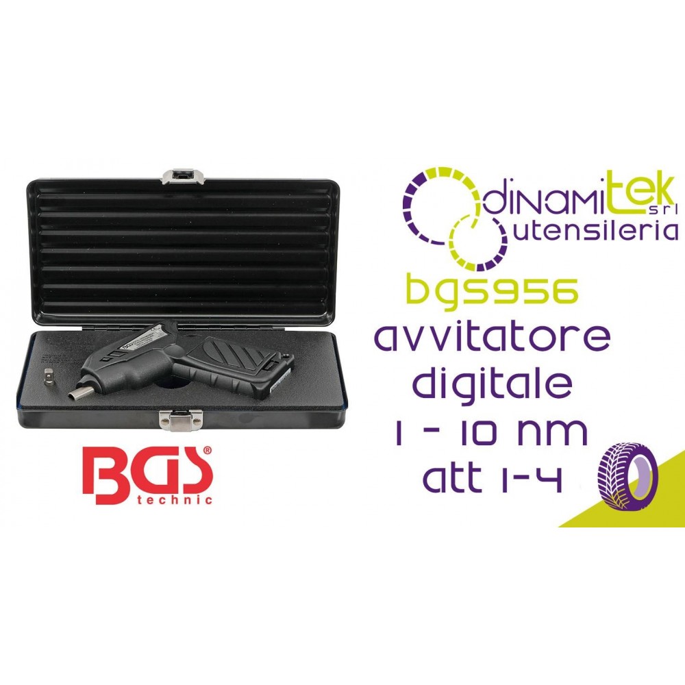 BGS TECHNIC BGS956 AVVITATORE DIGITALE 1 - 10 NM ATT 1-4 BGS TECHNIC PER INSTALLAZIONE SENSORI PRESSIONE PNEUMATICI Dinamitek 1