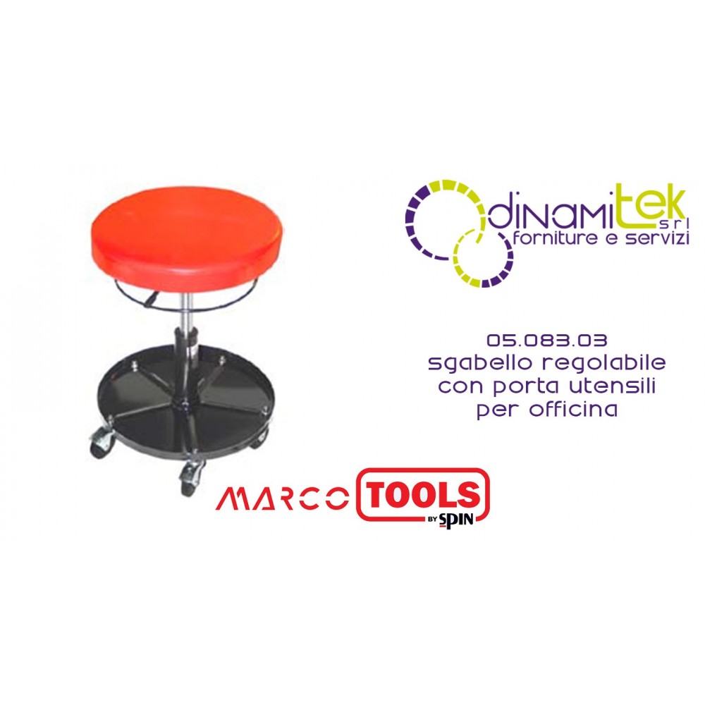 05.083.03 TABOURET RéGLABLE AVEC PORTE-OUTILS POUR SPIN EN ATELIER Dinamitek 1