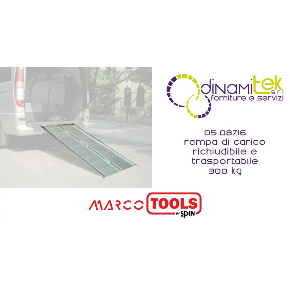 05.087.16 FOLDING AND TRANSPORTABLE LOADING RAMP 300 KG SPIN Dinamitek 1