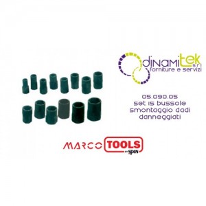 05.090.05 SET 15 CASQUILLOS DE DESMONTAJE PARA TUERCAS DAñADAS GIRATORIAS Dinamitek 1