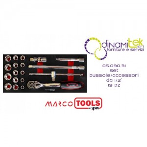 05.090.31 SET 19 SOCKETS / ACCESSORIES 1/2 &QUOT;SPIN Dinamitek 1