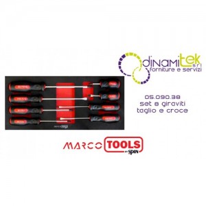 05.090.38 JEU DE 8 TOURNEVIS PLATS ET CROIX ROTATIVE Dinamitek 1