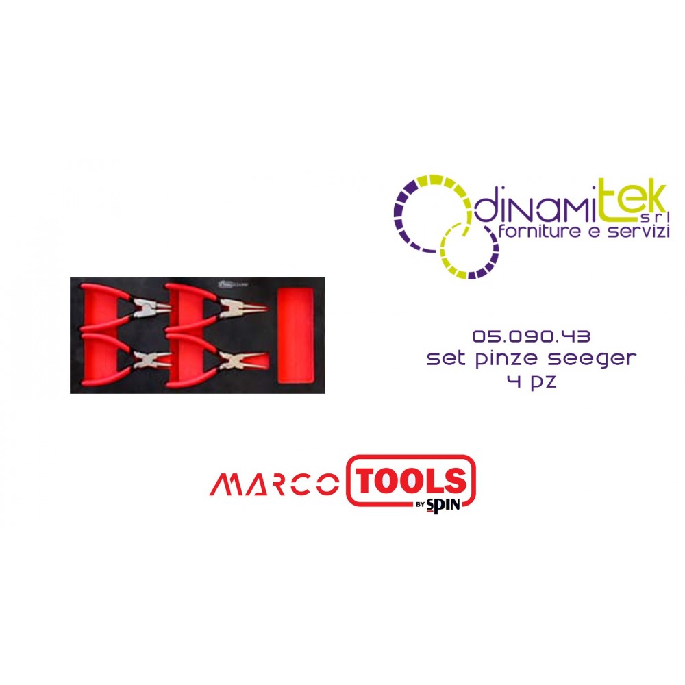 05.090.43 SET OF 4 PLIERS FOR SEEGER SPIN Dinamitek 1