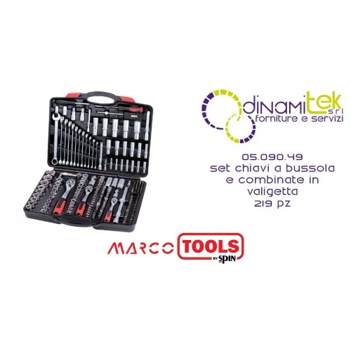 SPIN 05.090.49 SET 219 CHIAVI A BUSSOLA E COMBINATE IN VALIGETTA Dinamitek 1