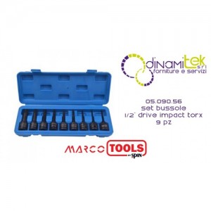 SPIN 05.090.56 SET 9 BUSSOLE 1-2 DRIVE IMPACT TORX Dinamitek 1