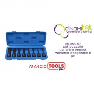 SPIN 05.090.57 SET 8 BUSSOLE 1-2 DRIVE IMPACT MASCHIO ESAGONALE Dinamitek 1