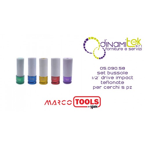SPIN 05.090.58 SET 5 BUSSOLE 1-2 DRIVE IMPACT TEFLONATE PER CERCHI Dinamitek 1