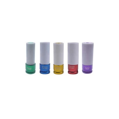 05.090.58 SET OF 5 1/2 &QUOT;DRIVE IMPACT TEFLON-COATED SOCKETS FOR SPIN RIMS Dinamitek 2