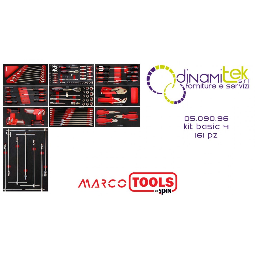05.090.96 KIT DE BASE / 4 OUTILS SPIN 161 POUR CHARIOTS MARCO TOOLS Dinamitek 1
