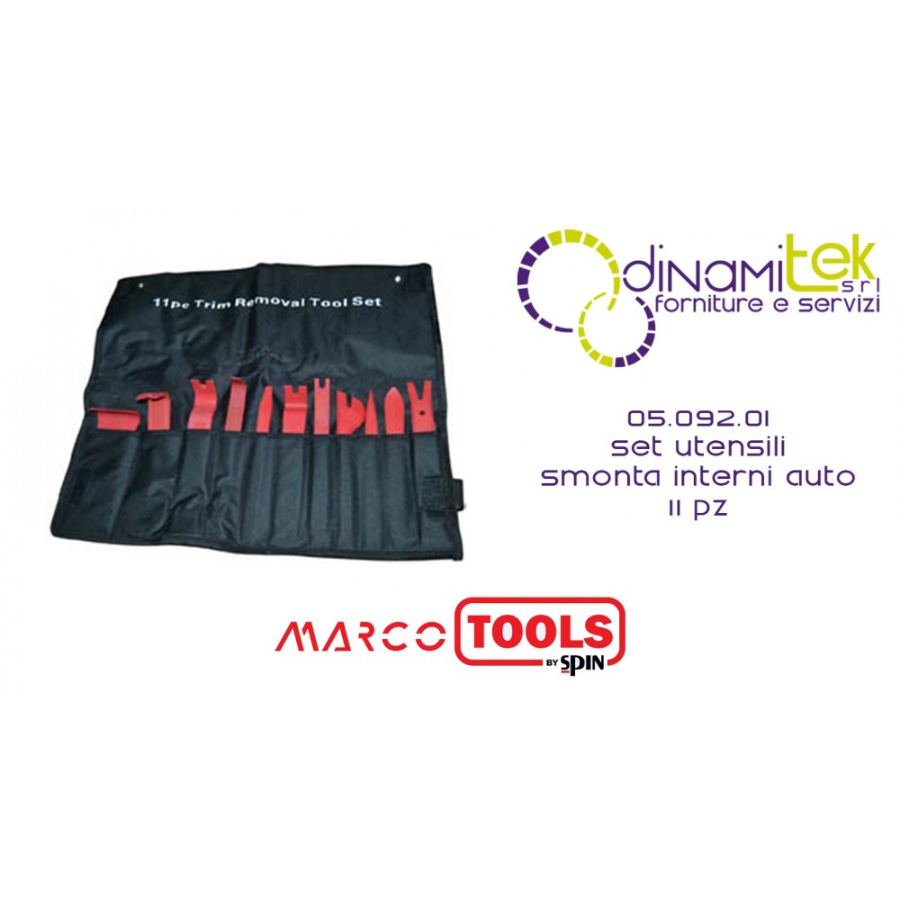 05.092.01 SET 11 TOOLS FOR DISASSEMBLING AUTO INTERIORS SPIN Dinamitek 1
