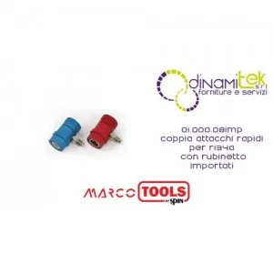 01.000.08IMP COPPIA ATTACCHI RAPIDI PER R134a, CON RUBINETTO IMPORTATI SPIN MARCO TOOLS Dinamitek 1