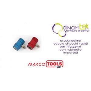 01.000.168IMP COPPIA ATTACCHI RAPIDI PER HF01234yf, CON RUBINETTO IMPORTATI SPIN MARCO TOOLS Dinamitek 1
