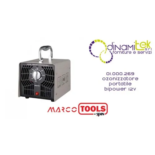 01.000.269 OZONIZZATORE PORTATILE BIPOWER 12V SPIN MARCO TOOLS Dinamitek 1