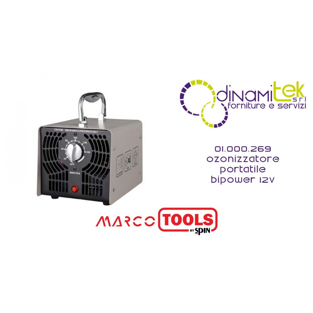 01.000.269 OZONIZZATORE PORTATILE BIPOWER 12V SPIN MARCO TOOLS Dinamitek 1