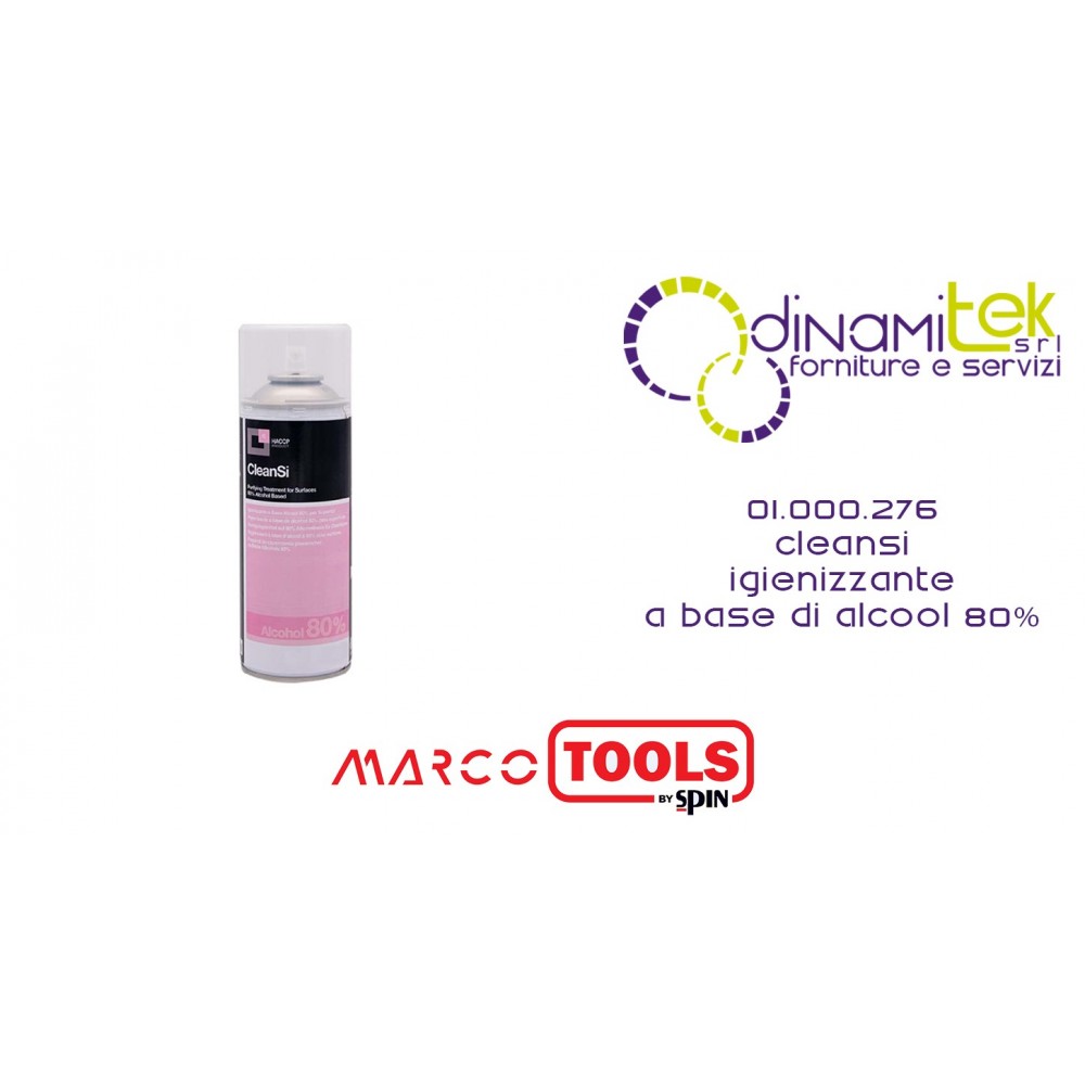 01.000.276 CLEANSI IGIENIZZANTE A BASE DI ALCOOL 80% SPIN MARCO TOOLS Dinamitek 1